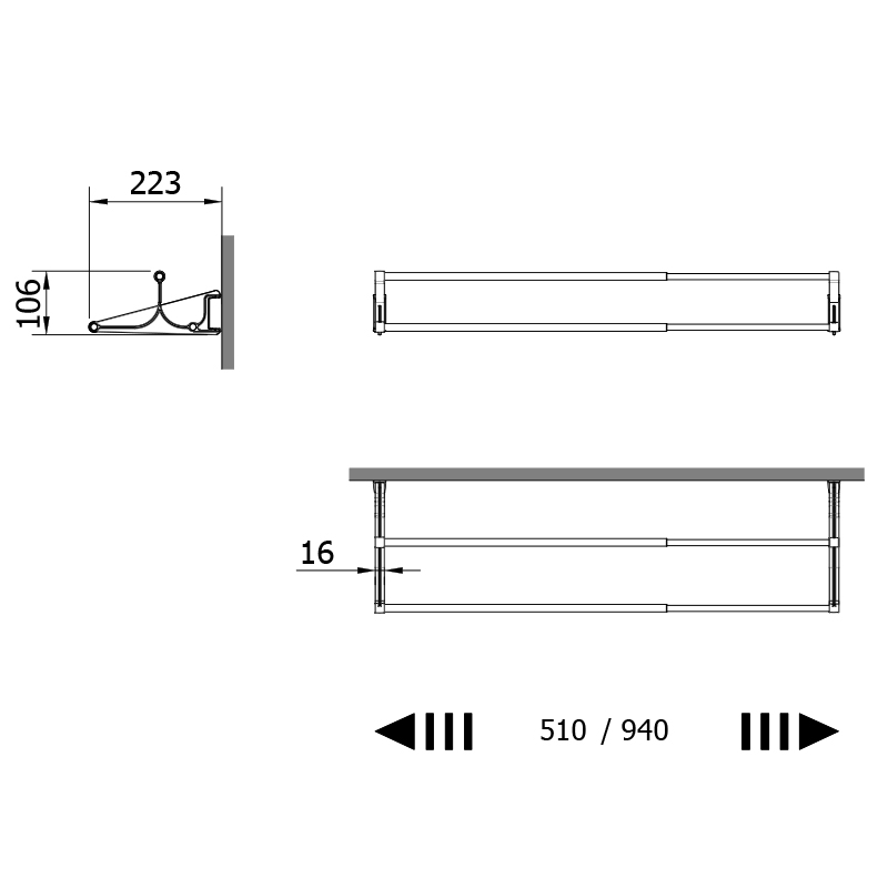 Tac - extendable wall-mounted shoe rack - white-bright aluminium 5